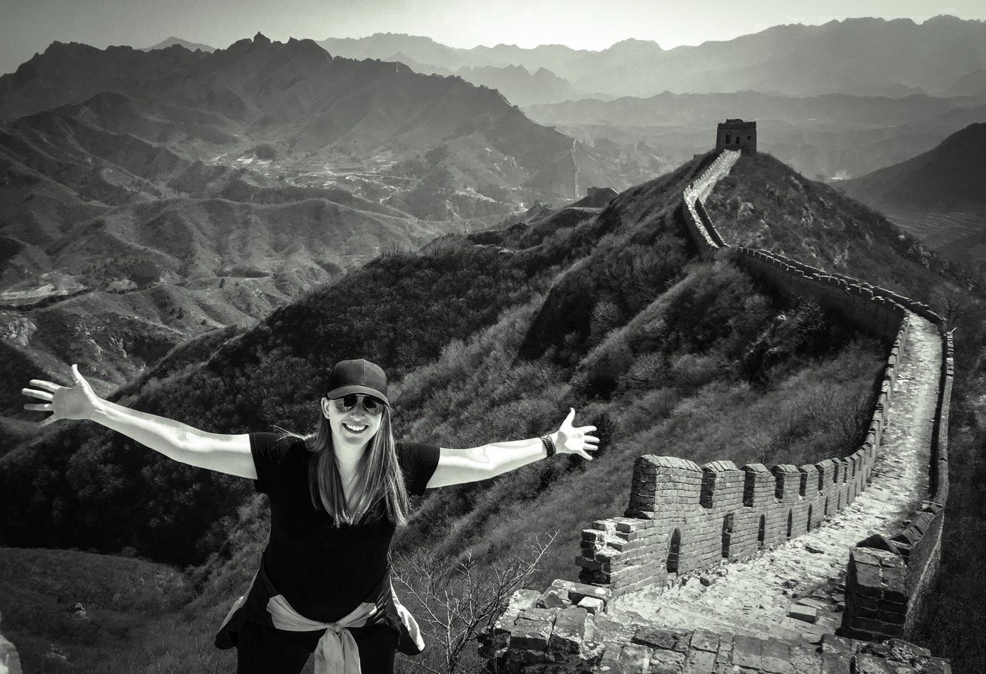 Georgia Sapounas on the Great Wall of China